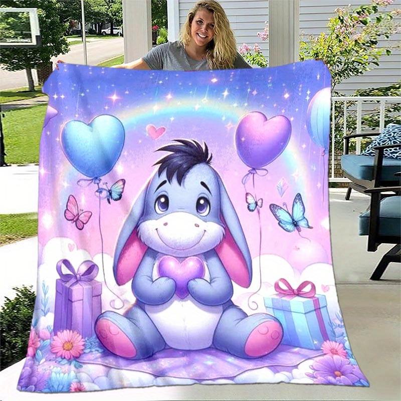 1 Stück Winnie Puuh Druckdecke - Weiche Ganzjahresdecke für Wohnzimmer, Schlafzimmer, Personalisierbares Geschenk mit entzückendem Cartoon-Design