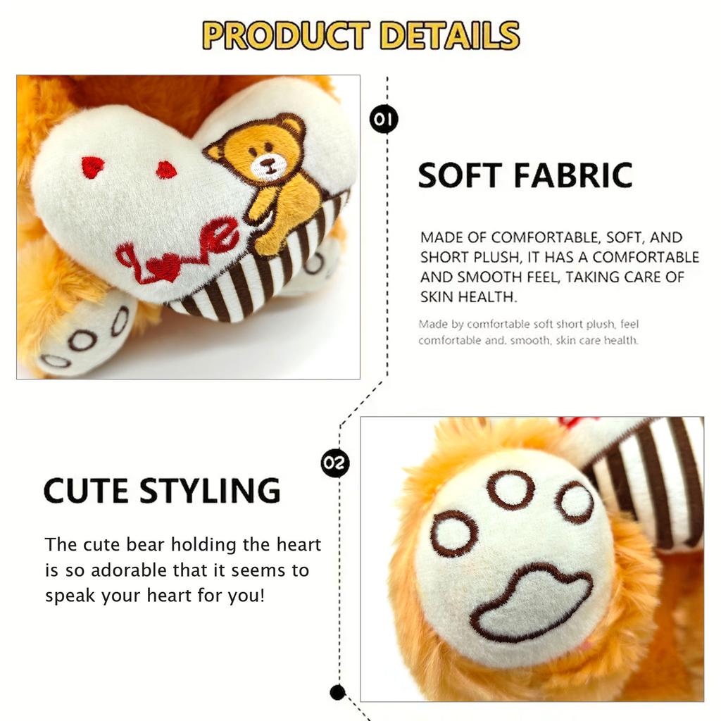 30cm Plush Bear Doll, Soft and Cute Love Bear Doll, Anniversary Gift for Your Partner, Indoor Decoration, Plush Pillow