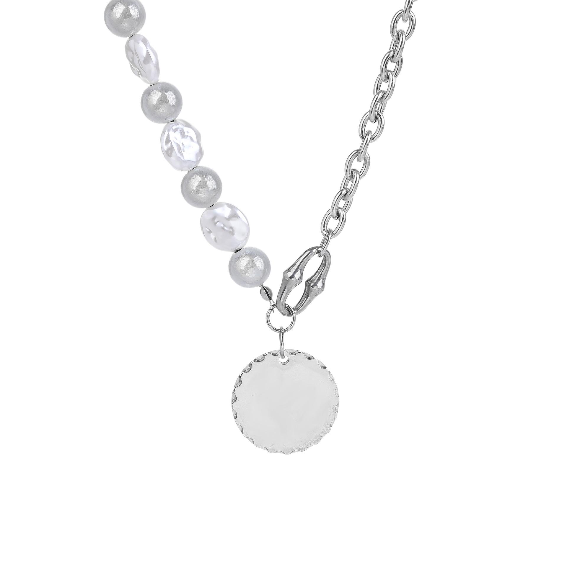 

Нишевый дизайн Титановая сталь Минималистичное кружевное колье-подвеска для мужчин и женщин серебряный