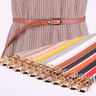 New Multi-color Decorative Dress Sweater Thin Belt Women's Versatile Pin Buckle Belt
