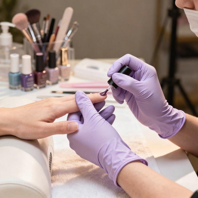 20/50/100PCS Disposable Purple Nitrile Gloves Suitable for Kitchen Food Processing Salon  Manicure Household Cleaning Gloves