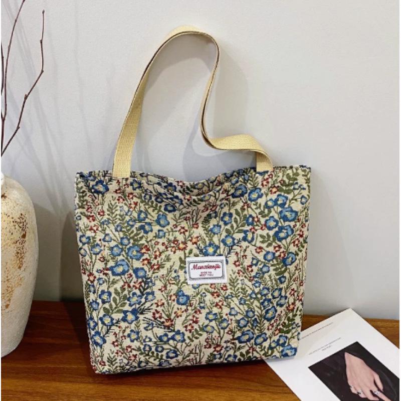 Women's Large Floral Canvas Tote Bag
