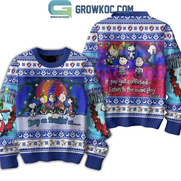 Snoopy Peanuts x Grateful Dad Christmas Ugly Sweater Unisex T-Shirt M