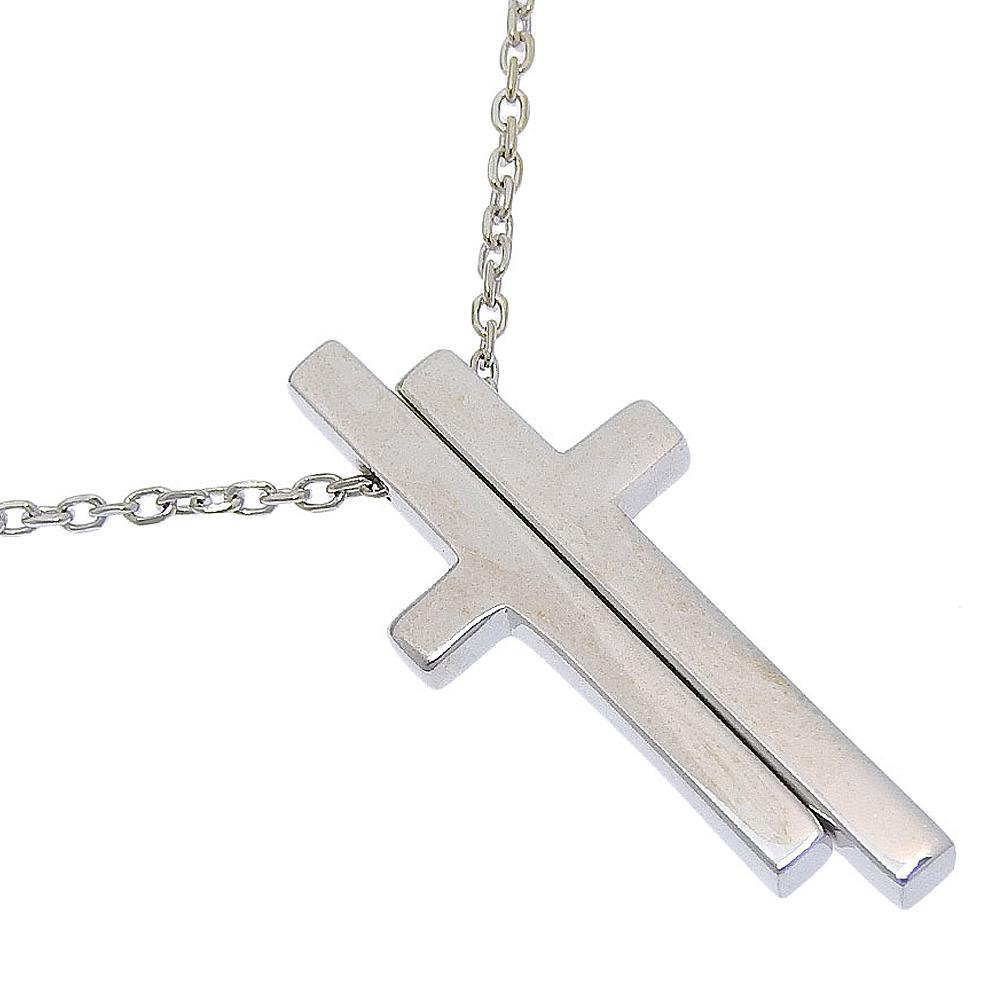 

GUCCI Separate cloth Necklace K18 white gold cross 9.7g unisex Used