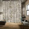 Vintage Botanical Shower Curtain - Lace-Like Details Muted Beige Grey & Brown Leaves Subtle Floral Accents Bath Decor