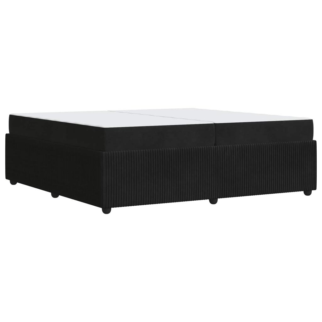 Bed Frame with Mattress Black 200 X 200 Cm Fabric