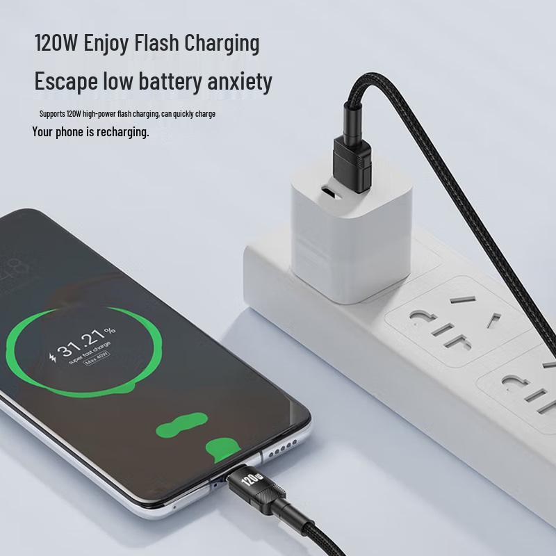 120W Dual-Typ-C 6A Schnellladekabel für Huawei & Apple 15/16 Laptop/Telefon