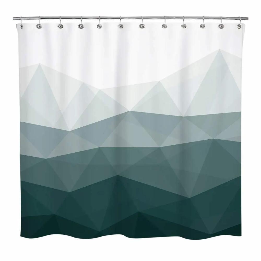 Spliced digital printed fabric shower curtains, thickened waterproof bathroom curtains and bathroom partition curtains