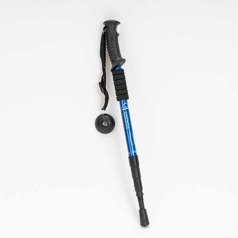 Outdoor Ultra Light Four Section Straight Handle Aluminum Alloy Hiking Stick Shock-absorbing Extension Internal Lock Cane Hiking Hiking Cane