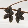 ZAA Vintage Gothic Black Zircon Crystal Rhinestone Flower Earrings for Women Fashion Holiday Party Luxury 2026  Gifts