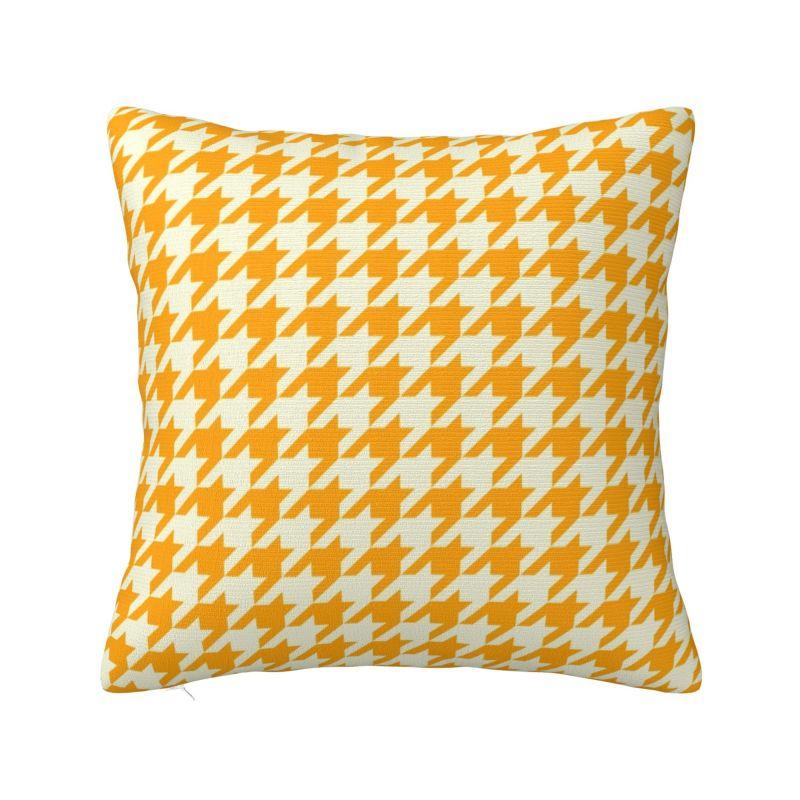 Nordic Fall Vibrant Houndstooth Pattern Cushion Cover Velvet Elegant Dogstooth Style Throw Pillow Case Decoration