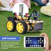 Keyestudio 4WD Multi BT Smart Car for Arduino Kit Robot Upgraded V2.0 W/LED Display Stem EDU /Scratch Programming DIY Robot Car