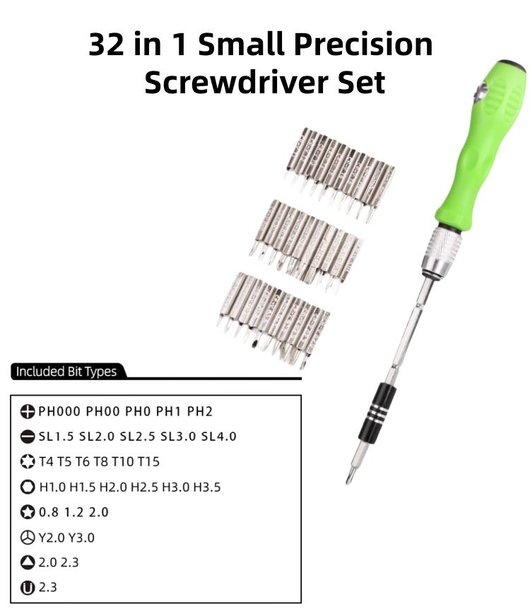32 In 1 Small Precision Screwdriver Set with Storage Case Professional Tiny Repair Tool Kit for Glasses Watches Laptop Electronics Toys Computers