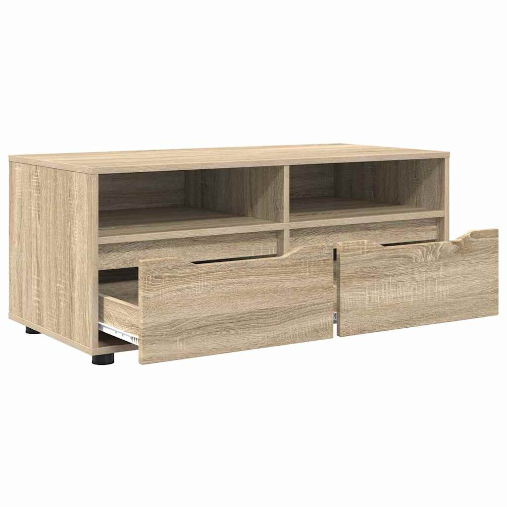 TV Stand in Sonoma Oak Finish 100 x 48 x 43 cm Engineered Wood