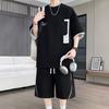 Men'S Casual Sports Suit New Summer Two-Piece Set Ice Silk Short-Sleeve T-Shirt And Shorts For Men