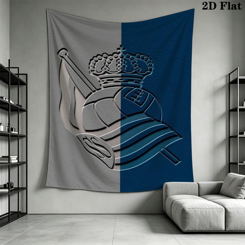 Real Sociedad Wall Tapestry Aesthetic Wall Hanging Printed Fabric Blanket Decorative Tapestries for Bedroom Living Room Home Decor