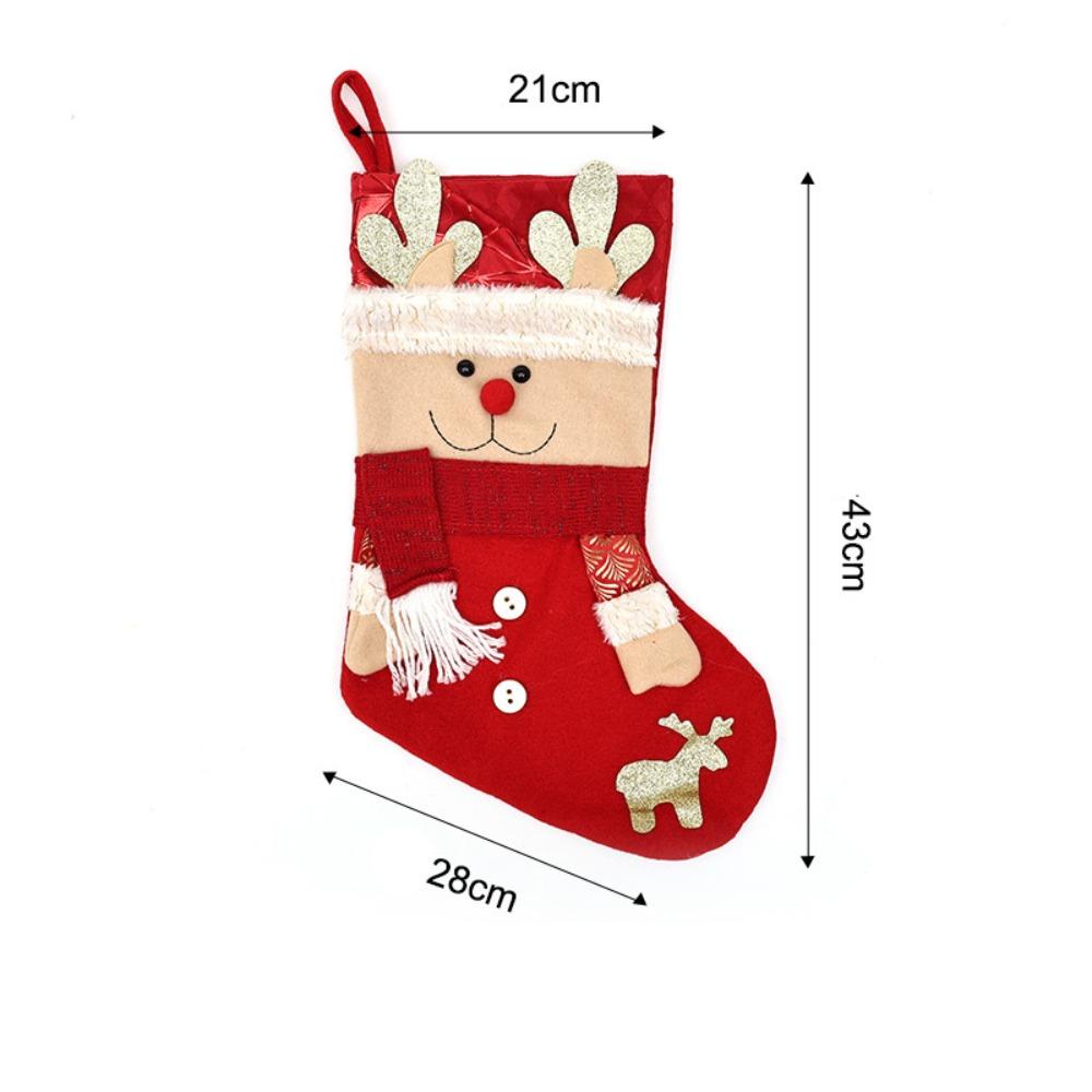 Elk Christmas Stockings Santa Claus Santa Gift Pocket Ornaments Candy Bag Christmas