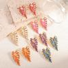 European and American Do Not Fade, Gold Leaf Stud Earrings, Fashion and High-end Design, Oil Dripping Earrings, Femininity Ear Jewelry