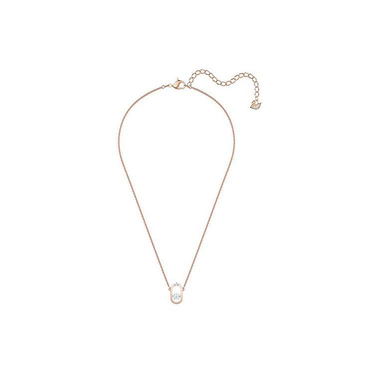 Swarovski Una Sparkling Dance Series Oval Crystal Pendant Necklace Women Necklace Rose-Gold 5468084