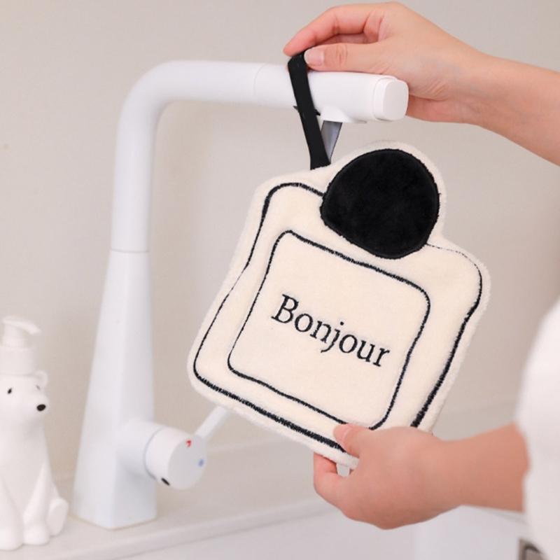 Hanging Hand Towel with Hanging Lanyard for Kitchen & Bathroom, Hand Dry Towel Super Absorbent Fast Drying Washcloths