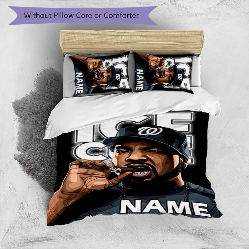 3pcs Rapper2 Cover Set - Personalized Name, HD Printed Bedding with 1 Cover and 2 Pillowcases - Perfect for Home Decor, Easy Care