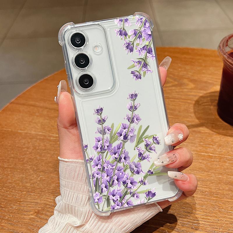 Romantic Garden Pattern Phone Case For Samsung Galaxy S26 S25 S24 S23 Ultra S22 Plus S21 S24 S25 FE Clear Shockproof Soft Cover