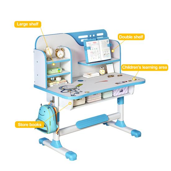 Ergonomic Desk Chair 2Pcs/Set Premium Kids Study Set, Height Adjustable Children School Table Set with Astronaut Pattern, Large Writing Board,
