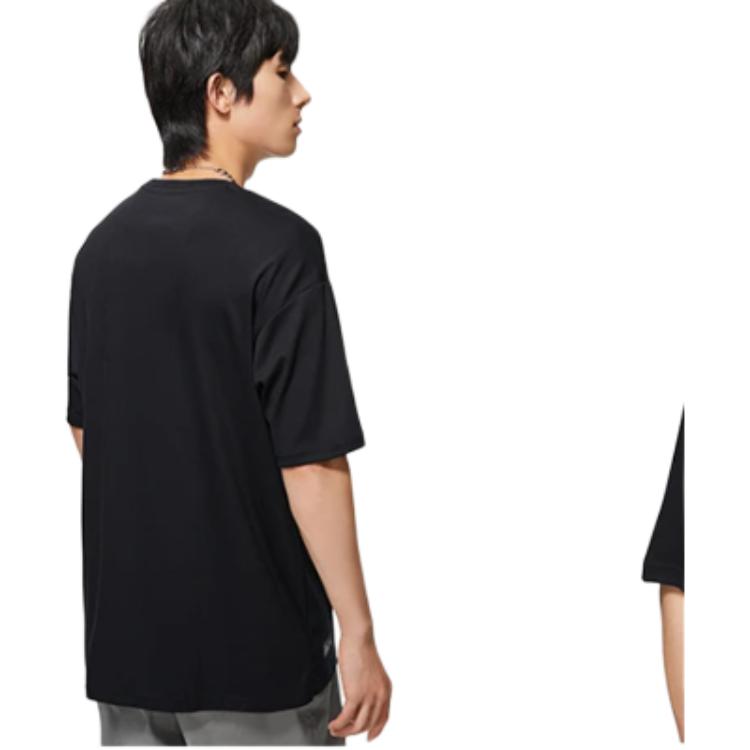 Li Ning T-Shirts Unisex Schwarz Rundhalsausschnitt Moderate Gerade Passform AHSS431-1
