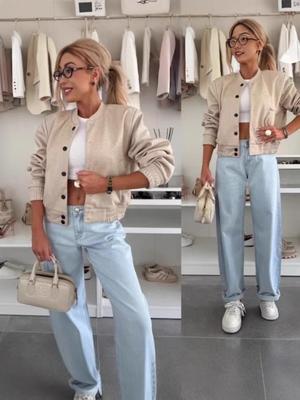 2025 Autumn/Winter Women's Casual Bomber Jacket - European & American Fashion Baseball Uniform Style