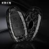 ABS Carbon Fiber Style Car Key Case Cover For Hyundai i30 ix25 Elantra KONA Solaris Azera Grandeur TM Accent Santa Fe Keychain