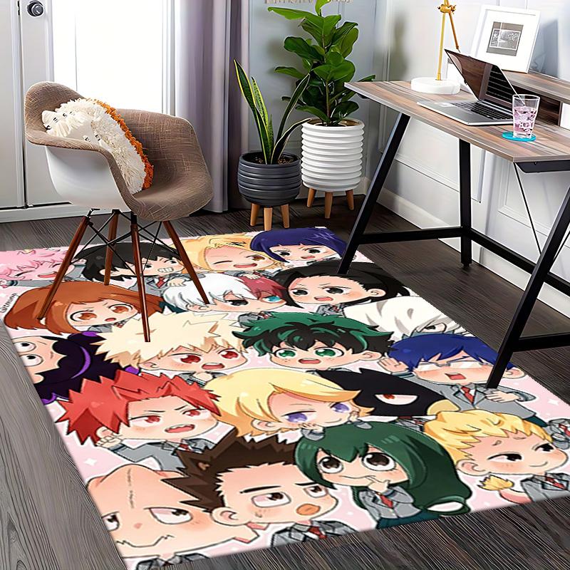1pc Anime Character Chair Mat - Cute Cartoon Design for Office, Home Decor, Living Room, Bedroom, Game Room - Non-Slip Carpet with Kawaii Characters -