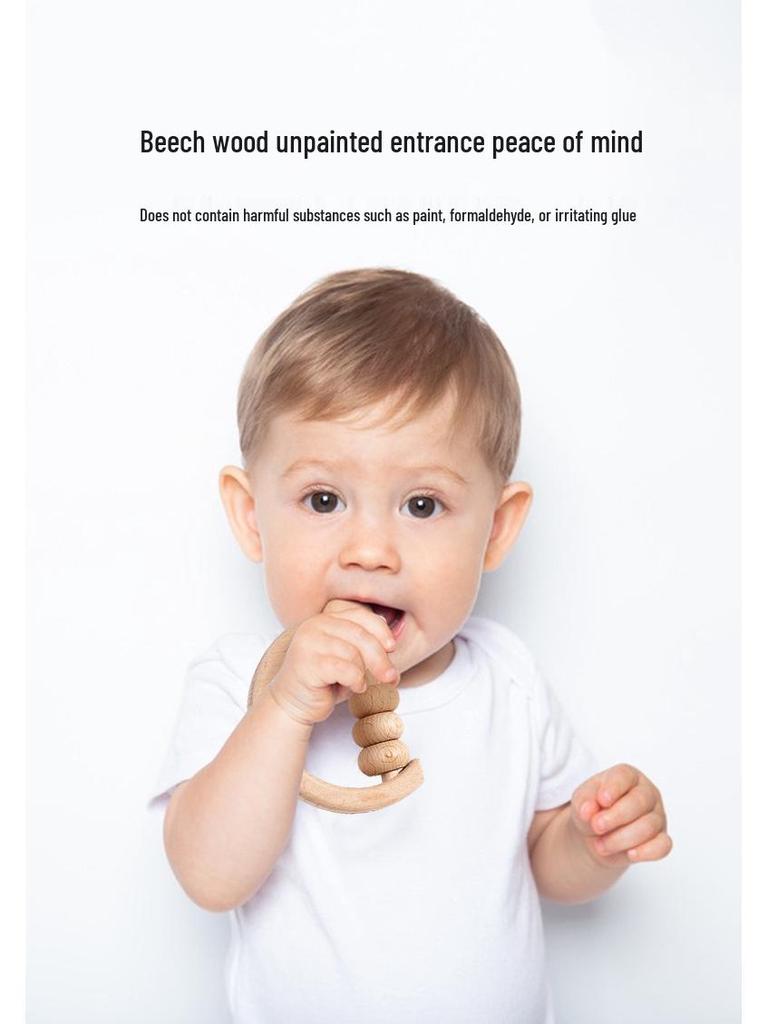 Wooden Geometric Figure Matching Toys and Teething Rattle Set