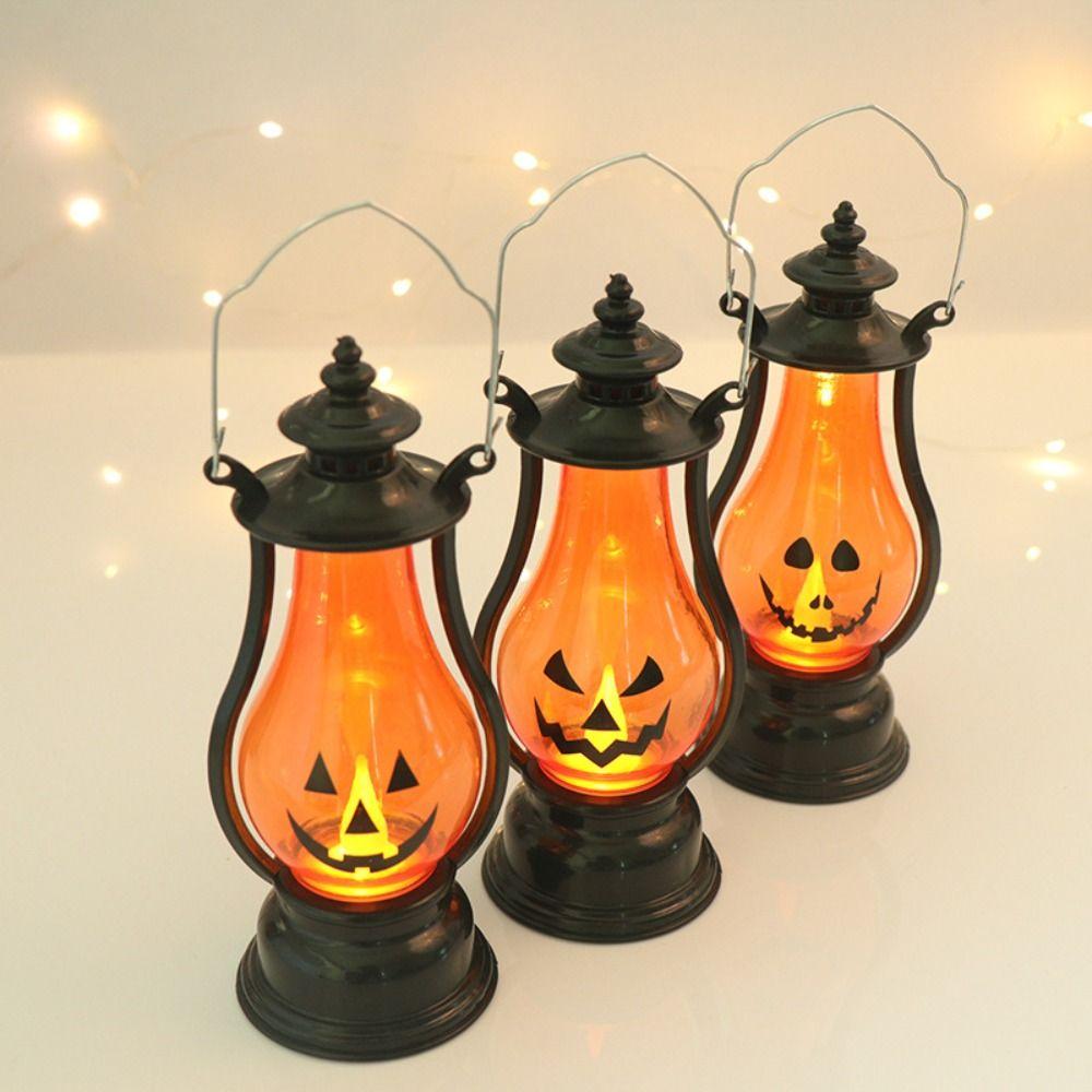 Light Hanging Ghost Lantern Expression Small Oil Lamp Creative LED Pumpkin Lantern  Children Gift