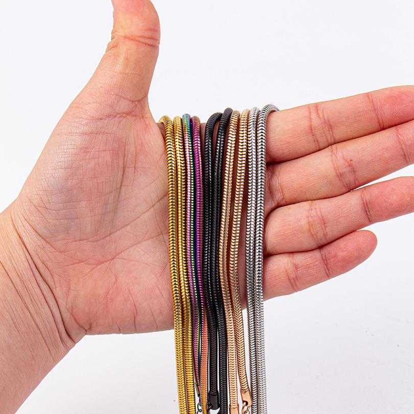 1/7pcs Kpop Chain High Quality Stainless Steel Chains Lanyards For Necklace Women Men Jewelry Making Supplies 3mm Accessories