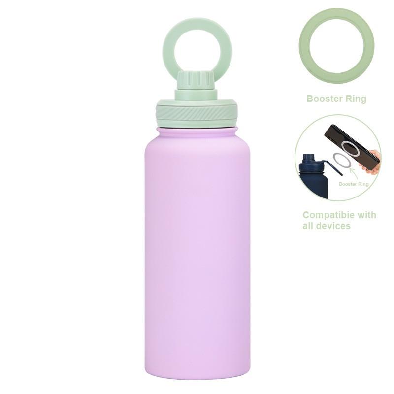 1L Vacuum Insulated Stainless Steel Travel Mug With Magnetic Phone Holder Leakproof Sport Water Bottle Outdoor Hiking Camping