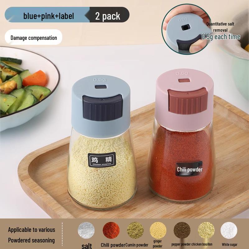 Kitchen Glass Press-Type Salt Dispenser & Seasoning Jar - Newcomer Discount