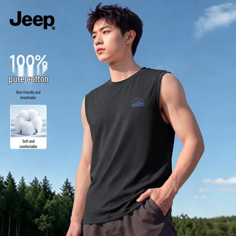 

JEEP Men s Pure Cotton Sleeveless Sport Vest 4XL