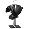 VidaXL Heat-Powered Stove Fan 3 Blades Black
