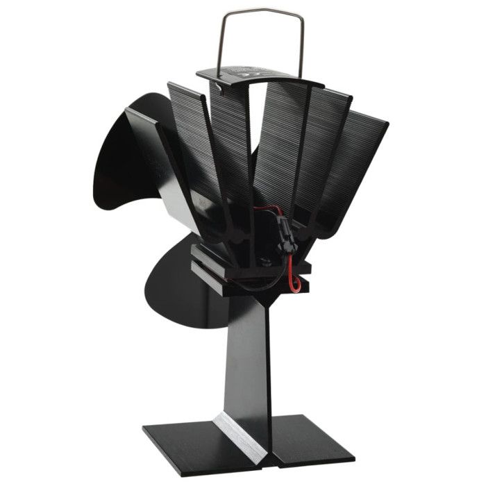 VidaXL Heat-Powered Stove Fan 3 Blades Black
