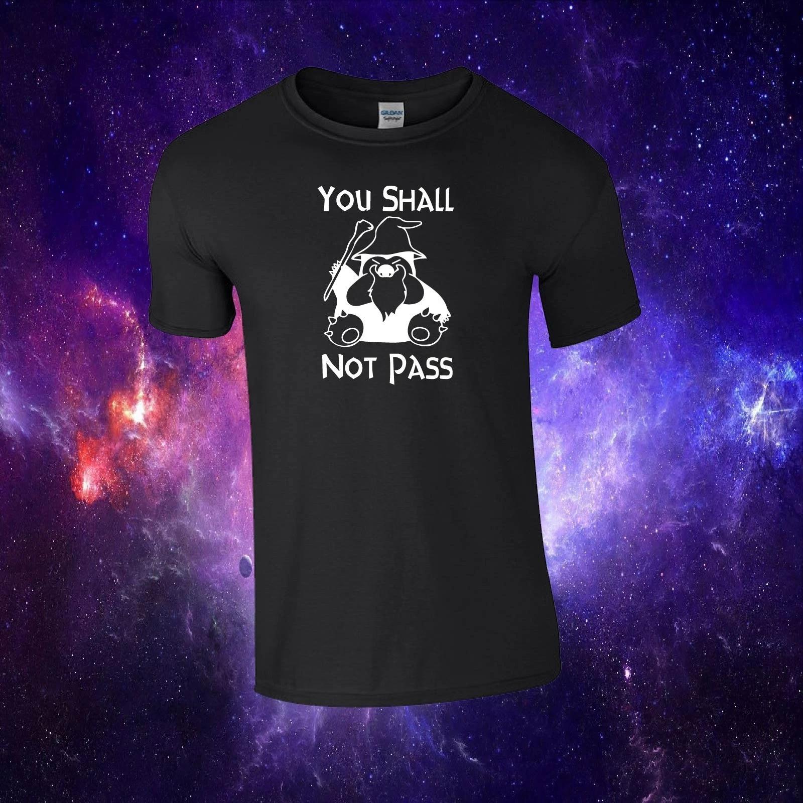 You Shall Not Pass Snorlax Gandalf LOTR Inspired Adults/Kids Unisex Top T-shirt L