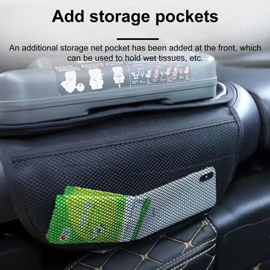 Child Car Seat Protector with Mesh Pocket Non-Slip Backing Waterproof Stain Resistant Thick Padding Baby Car Seat Cover