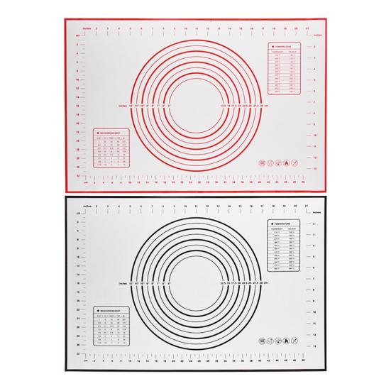 Silicone Baking Mat Non-Stick Pastry Dough Rolling Mat with Measurement Marks Heat-Resistant Cookies Fondant Making Mat Thick Baking Pad