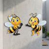 2Pcs Sun Resistant Acrylic Cartoon Bee Wall Decor Waterproof Outdoor Bee Art Hanging  Balcony Patio