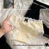 Damen Neue Sommer Schleife Gepunktet Spitze Rand Baumwolle 7A Antibakteriell Atmungsaktiv Slips