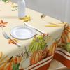 Fall Harvest Pumpkin Maple Leaf Rectangle Tablecloth for Table Decor Washable Kitchen Dining Tablecloth Autumn Decorations