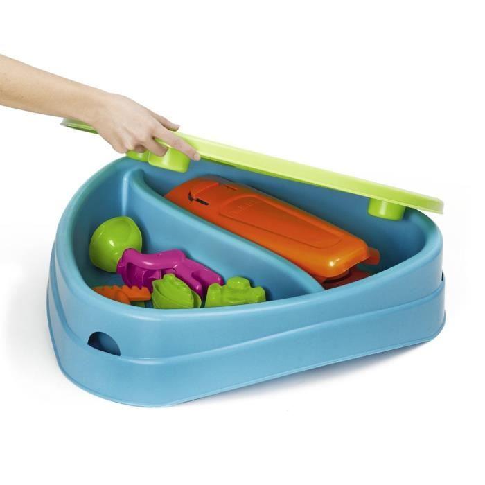 Table d'activités plein air - feber - play island - bac à sable et compartiment à eau