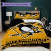 Pittsburgh Penguins Pattern Bedding,Quilt Set Quilt Cover Pillowcase Home Birthday Gift(1 * duvet cover + 2 * pillowcase, without core)_lx