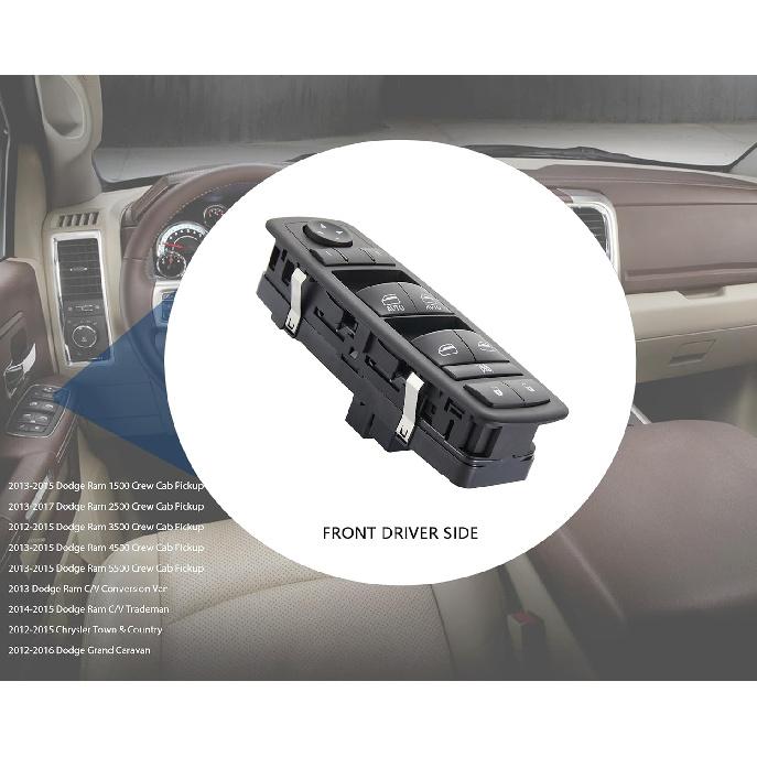3+9 P.Driver Side Power Window Switch Fits For 2013-2015 Ram 1500 2500 3500 4500/5500,2013-2015 Ram C/V, 12-16 Dodge Grand Caravan, 12-15 Chrysler