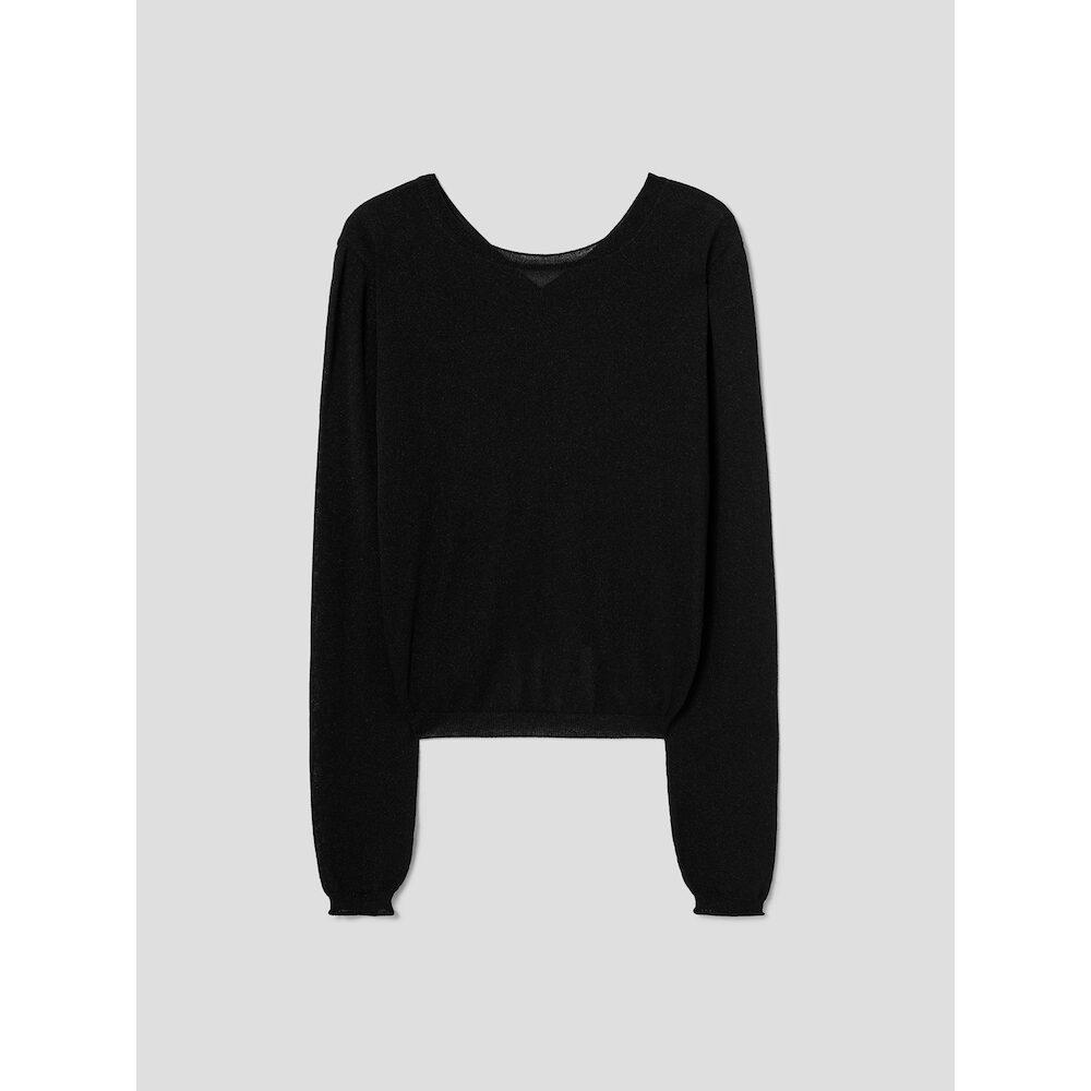 Anggae Back Rushed Pullover Black