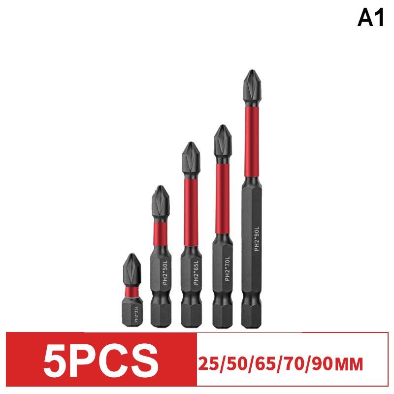 5/6Pcs Ph2 Anti-Slip Screwdriver Bit Set High Magnetic Screwdriver Bit Electric Drill Screwdriver Bit Anti-Slip 25Mm-150Mm